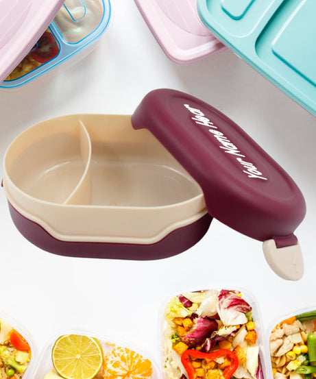 Customized Airtight Food Grade Tiffin Box with 2 in 1 Spoon And 2 Compartment