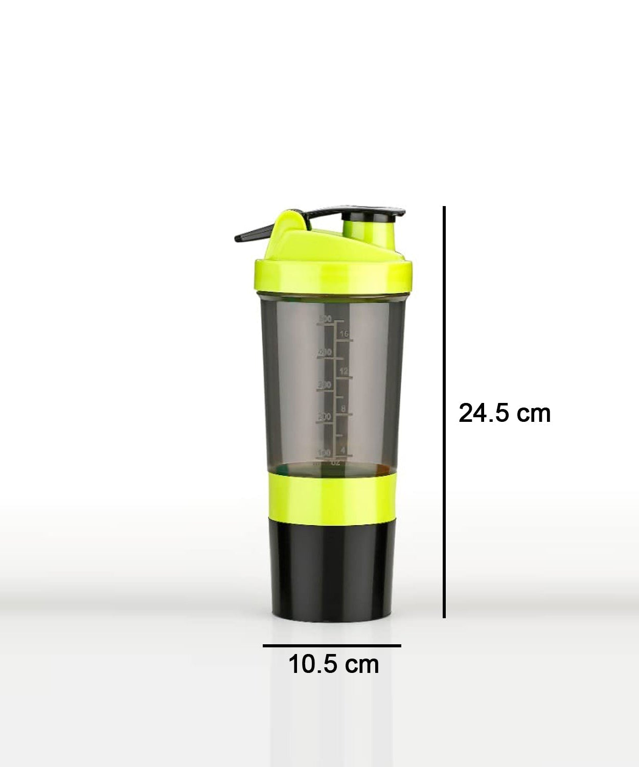 Shaker bottle for protein with ergonomic design
