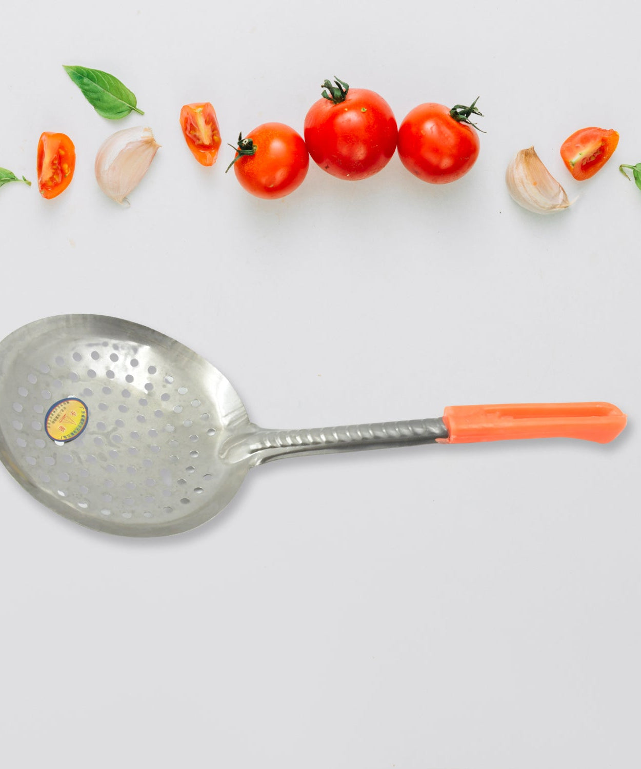 Colander Spoon, Non Slip Hand Polished Thickened Hot Pot Spoon for Kitchen for Restaurant, Stainless Steel Cooking Colander Skimmer Slotted Spoon Kitchen Strainer Ladle with Long Handle for Kitchen Cooking Baking (35 Cm)