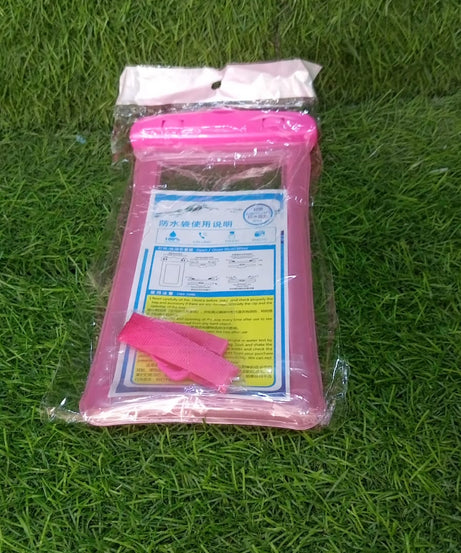 Mobile phone case with waterproof pouch and zip lock, suitable for all phone types.