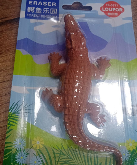 Fun crocodile-shaped mini erasers for kids, 3D desk pets