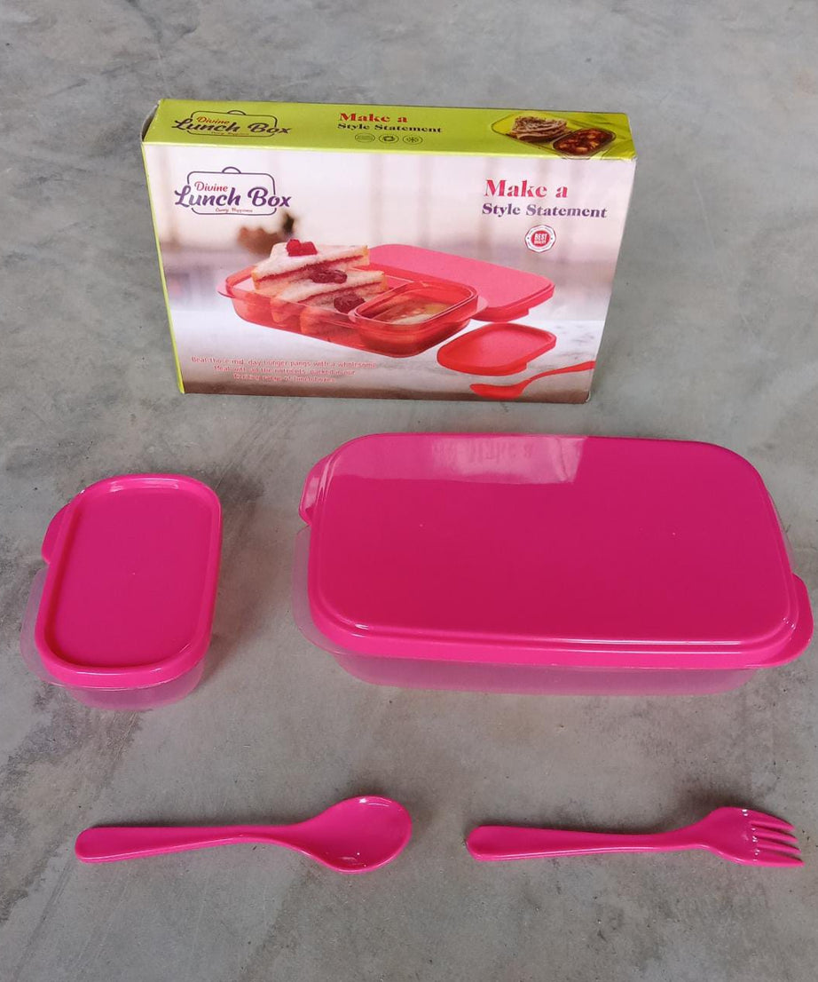 Compact lunch box perfect for on-the-go meals.