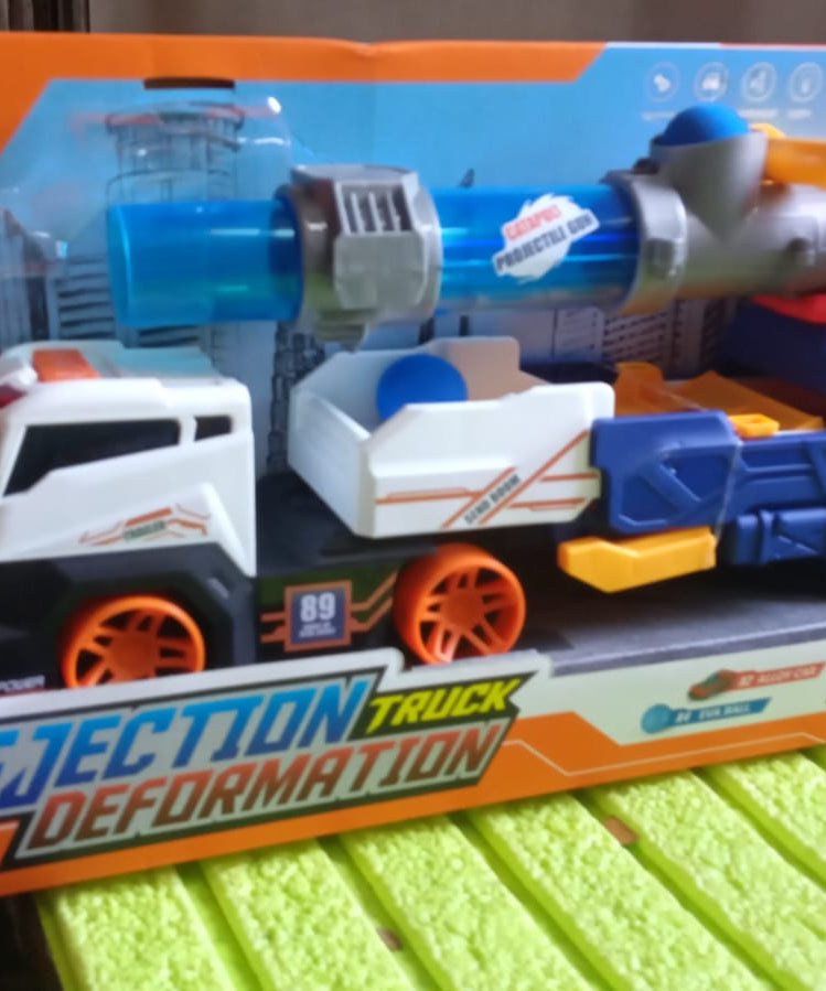 Large Truck Toys Include 2 Racing Cars+4 Ball, with Light & Sounds (Battery Not Included)