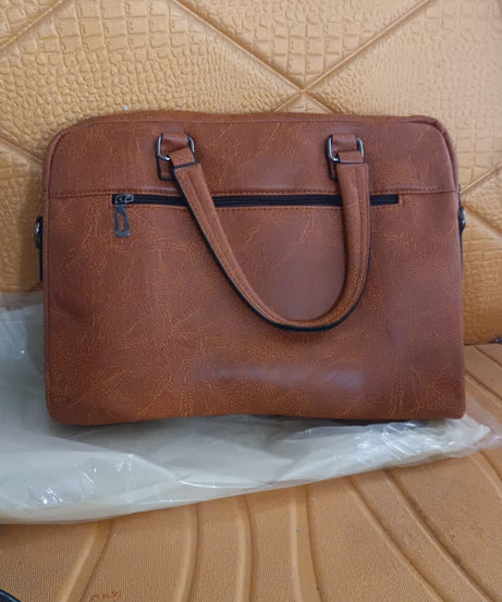 Premium Faux Leather Multipurpose Messenger Briefcase with Shoulder Strap (1 Pc)
