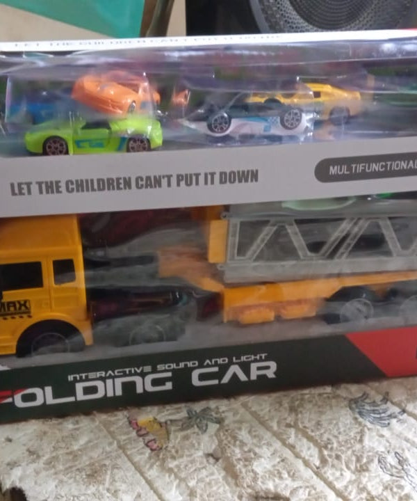Realistic Long-Haul Toy Vehicle Transport Playset with Lights and Sound