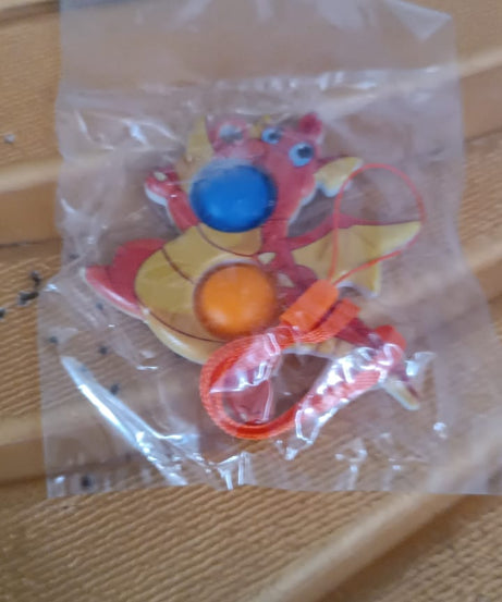 2-Bubble Dragon-Shaped Push Pop Fidget Toy with Strap (1 Pc)