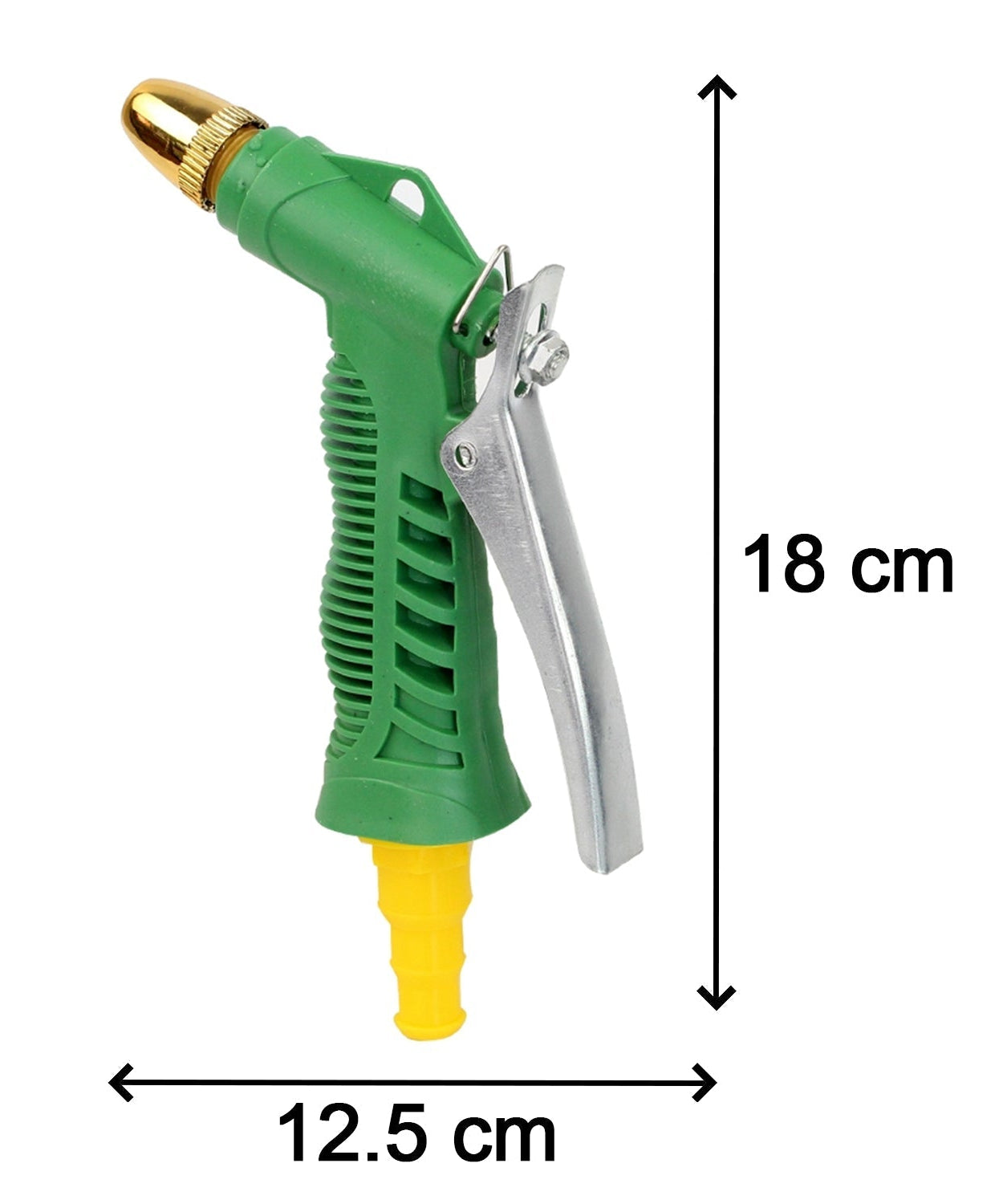 Heavy-duty hose nozzle for high-pressure water flow.