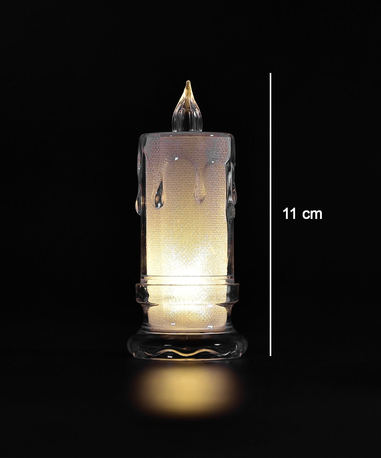 Set of melted design flameless candles.