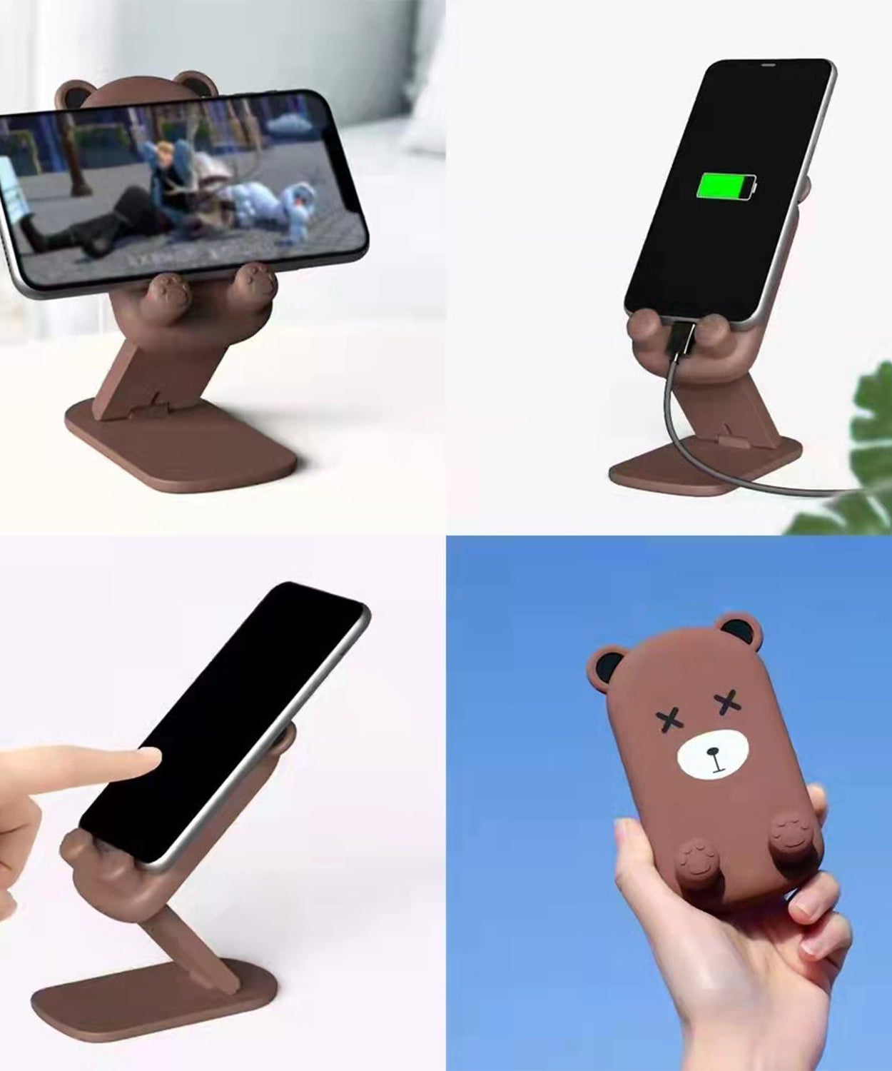 Mobile stand with a focus on its foldable feature and adjustable angles