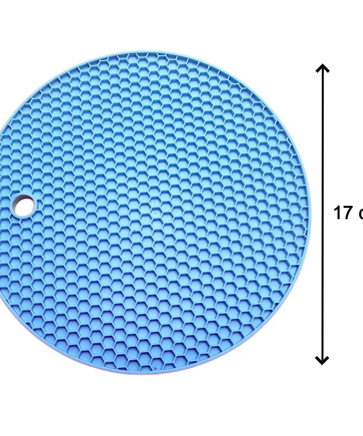 Flexible silicone hot mat for use in protecting kitchen surfaces during meal preparation.