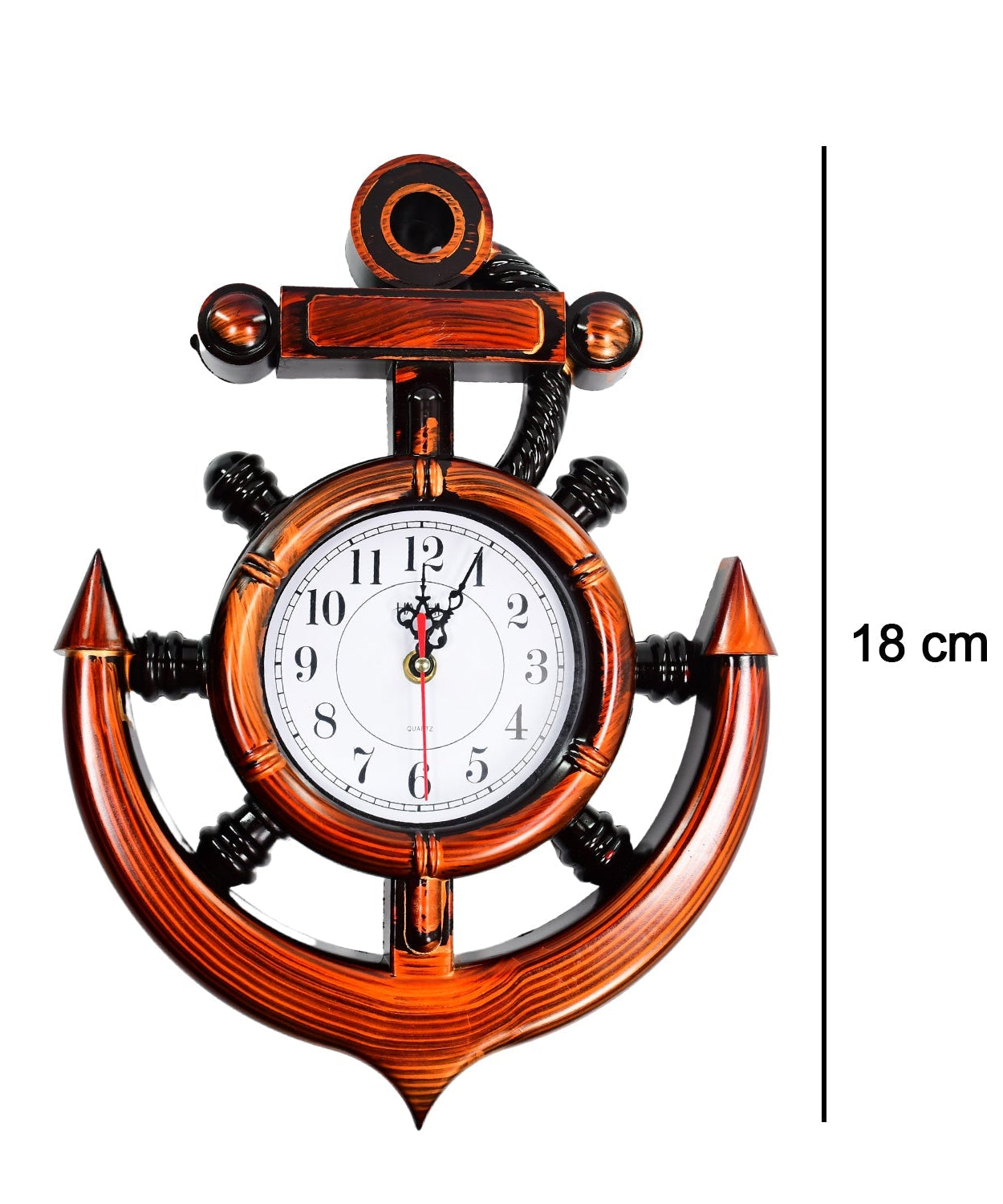 Stylish anchor wall clock for a coastal home look.