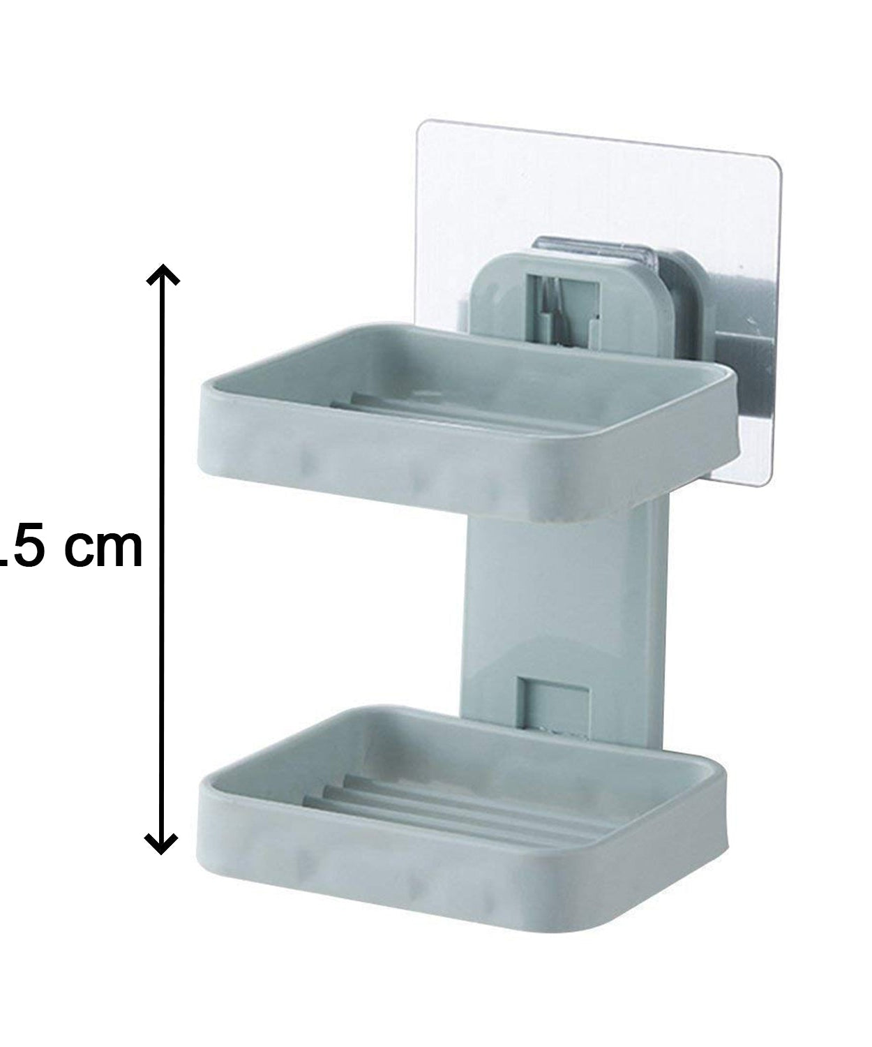 Soap holder tray with double layers and a sturdy design, featuring a vacuum dispenser for convenience