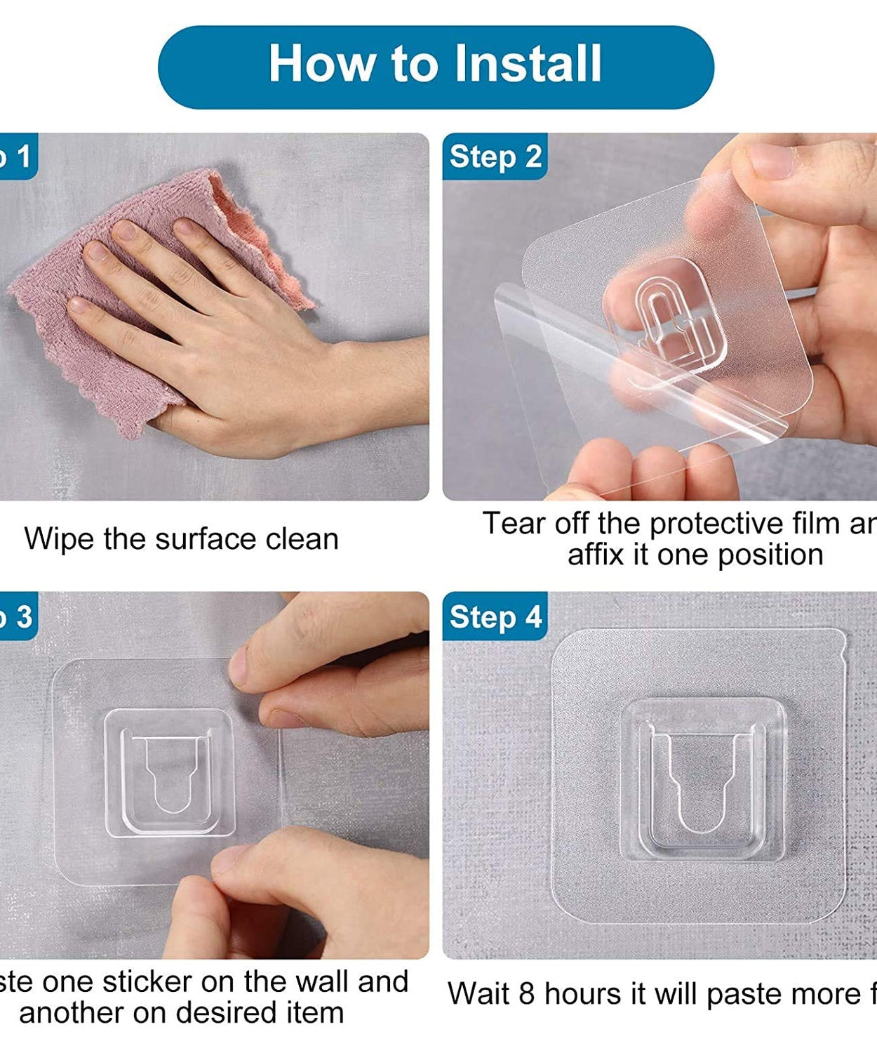 Convenient wall holder for kitchen and bathroom use.