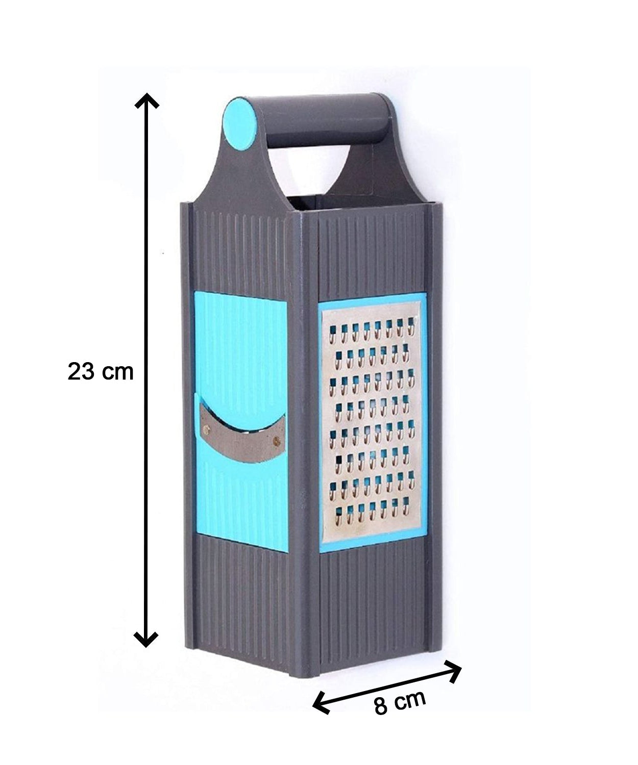 All-in-one plastic grater and slicer for diverse kitchen tasks