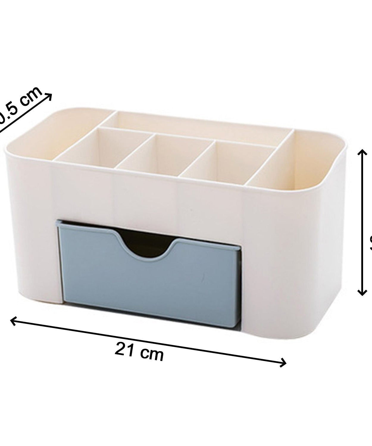 Makeup organizer box with a sleek design and ample storage space