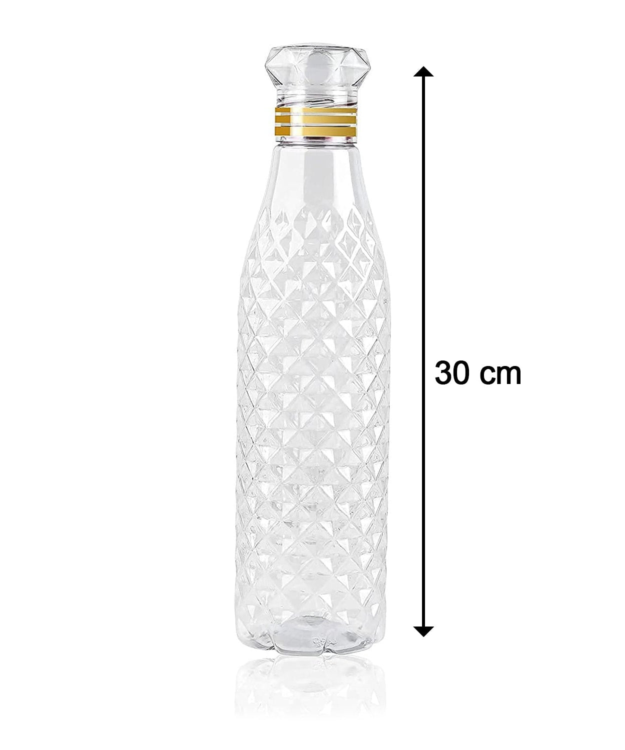 Elegant diamond cut bottle, perfect for all ages