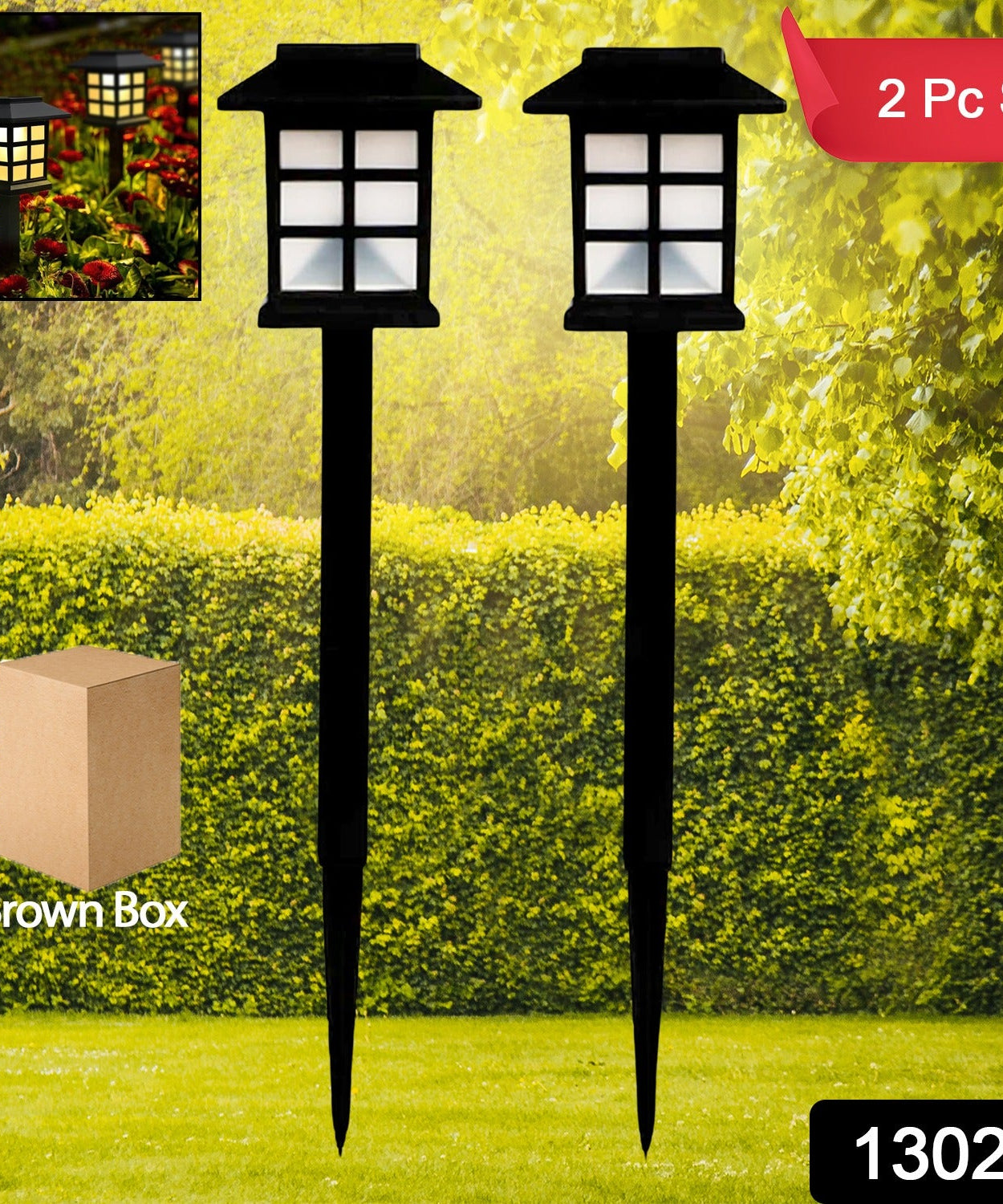 Solar Garden Lights, Outdoor Solar Landscape Lights, Waterproof Outdoor Solar Lights Walkway for Patio, Lawn, Yard, and Landscape (Pack of 2)