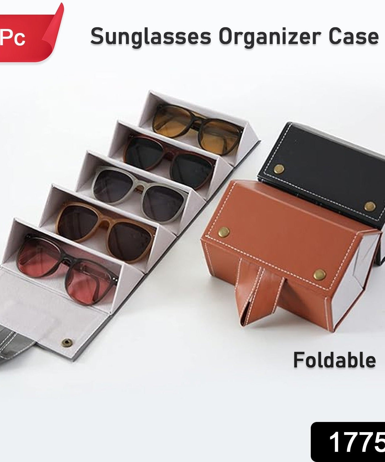 5 Slots Sunglasses Organizer Box, Glass Holder Box, spectacle case of sunglasses, Specs case, Foldable Travel Glasses Case Storage (1 Pc)