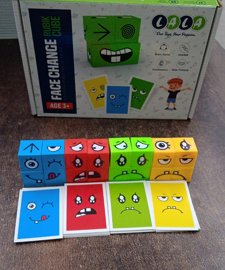 Educational Face Expression Changing Puzzle Cube Toy Set