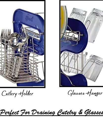 Stainless steel dish rack with tray for kitchen
