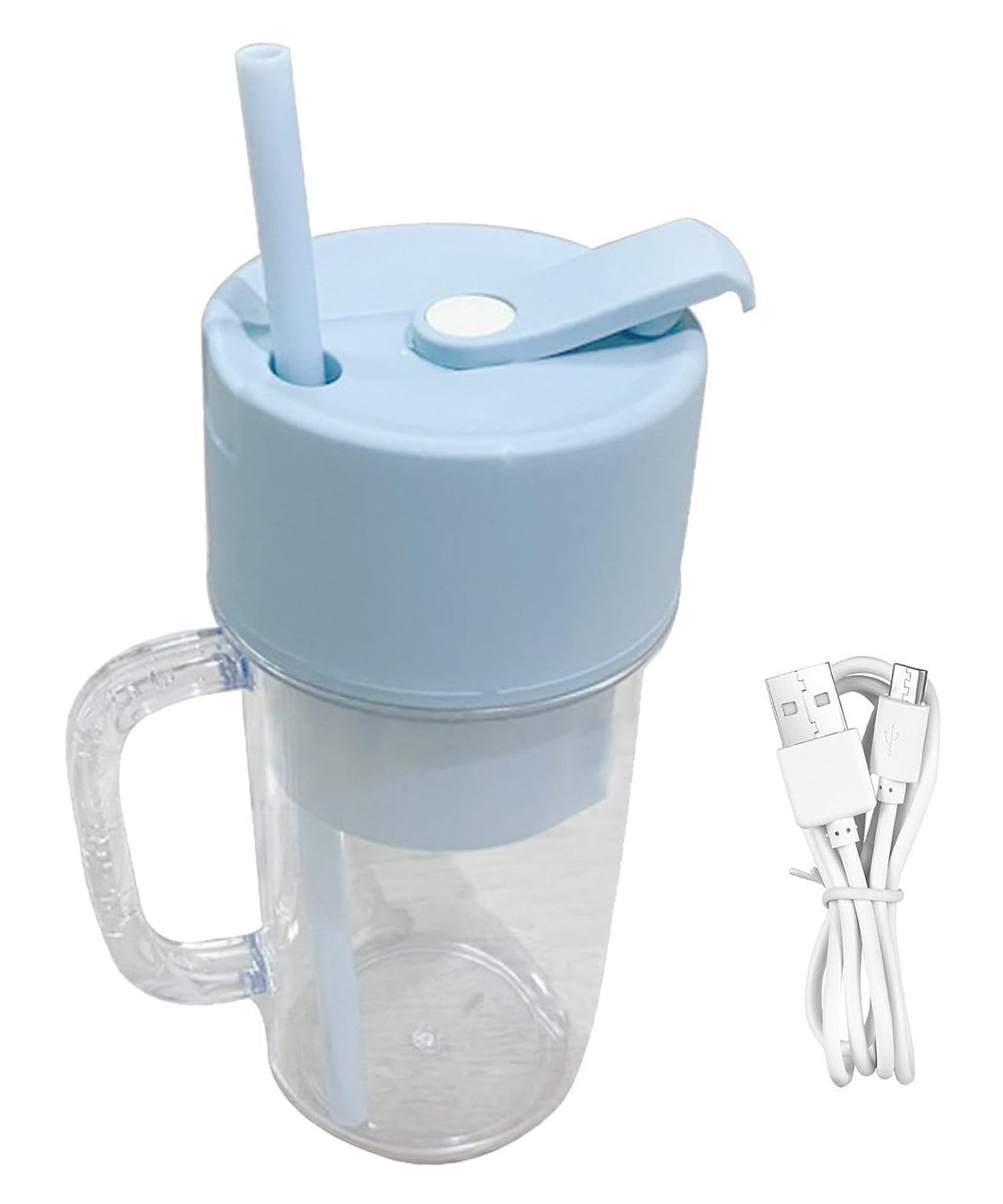 2 In1 Portable Crusher Juicer With Handle & Straw for Smoothie Sipper USB Rechargeable (340 ml) 6 Stainless Steel Blades Compact Juicer Mixer, Juicer Portable Fresh Juice Blender Portable Electric Juicer ( 340 ML )