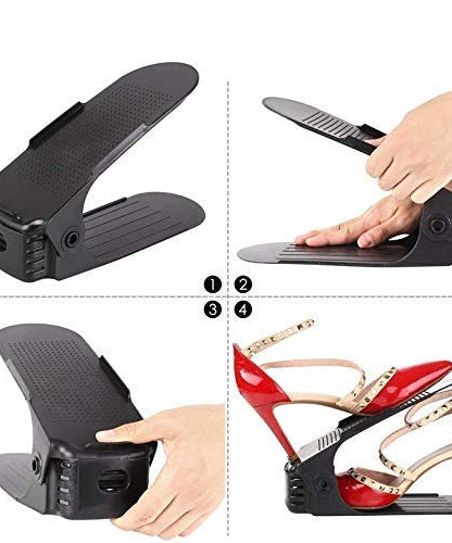 Foldable shoe slots organizer for efficient storage.