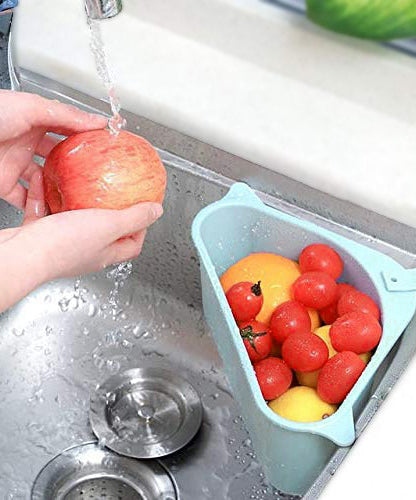 Triangular sink storage holder with functional design