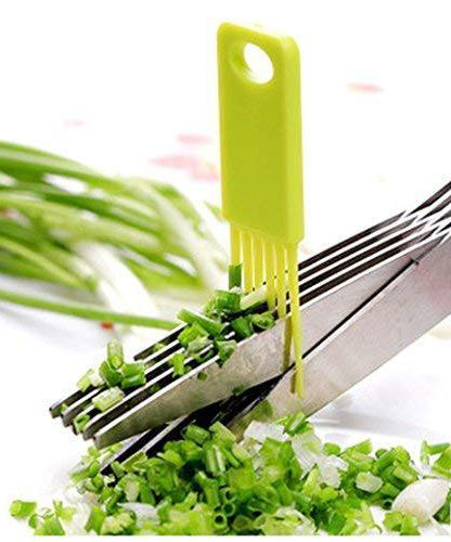 Stainless steel herb scissors with 5 blades for easy cutting