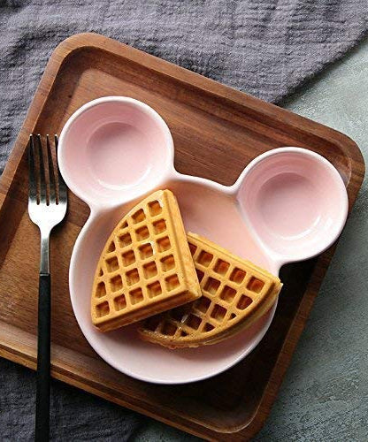 Mickey-style snack plate with divided sections