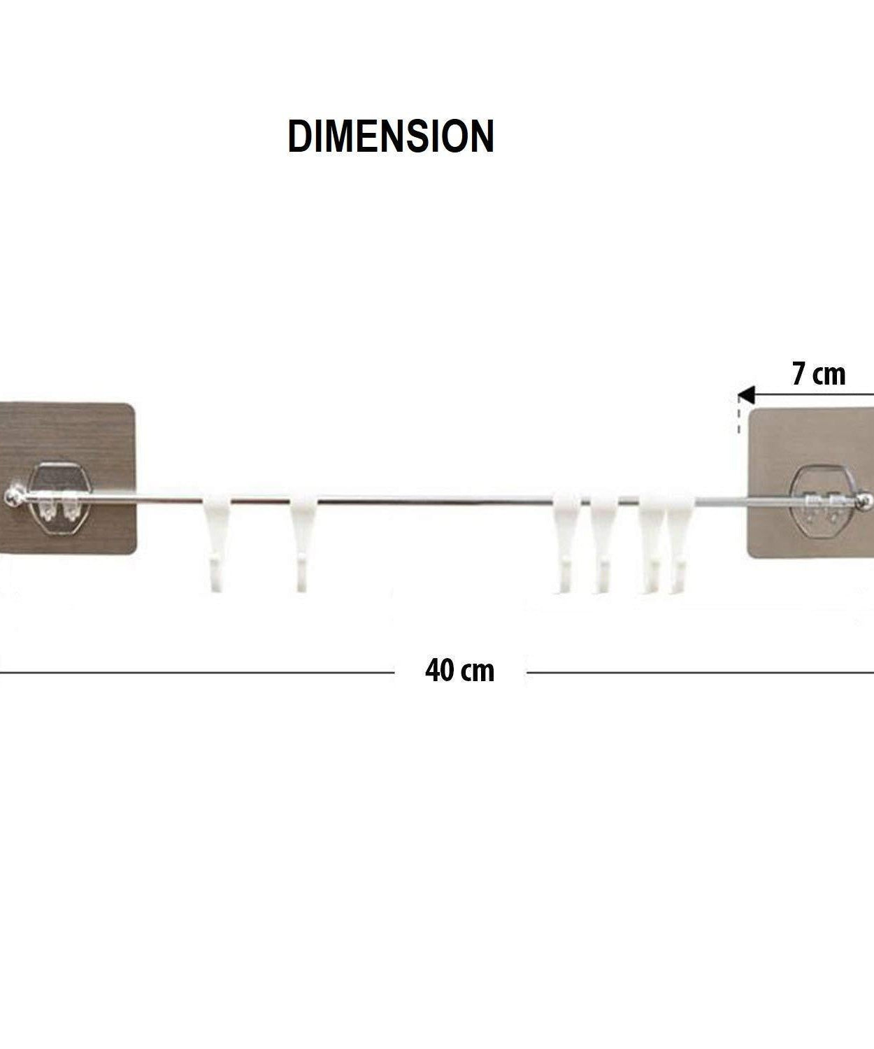 Multipurpose plastic adhesive hooks, for hanging and organizing.