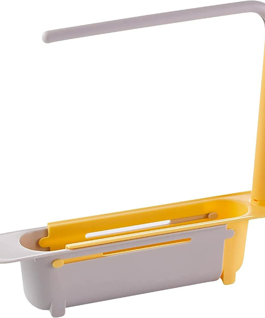 Telescopic Sink Storage Rack Material Kitchen Rag Rack Dishwashing Organizer Shelf Drain Basket Pp Under Sink Organizers ( Mic Color 1 Pc)