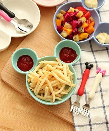 Sectioned plate for kids snacks, Mickey shape