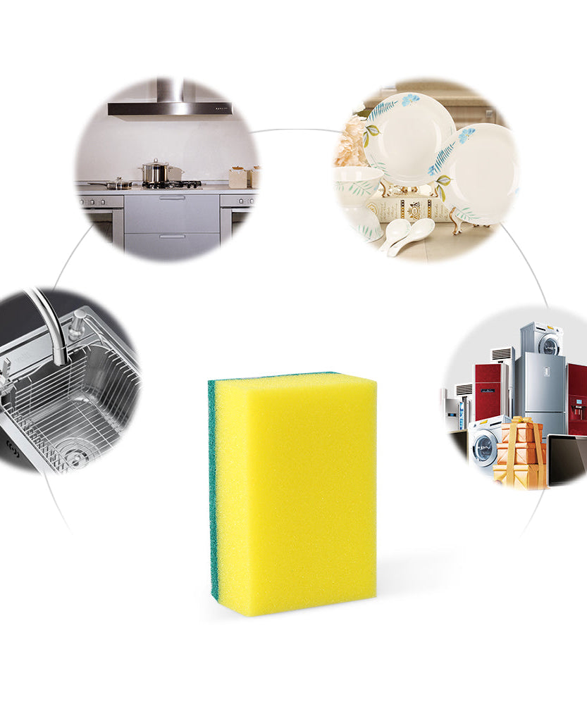 Versatile 2 in 1 scrub sponge for kitchen and bathroom use