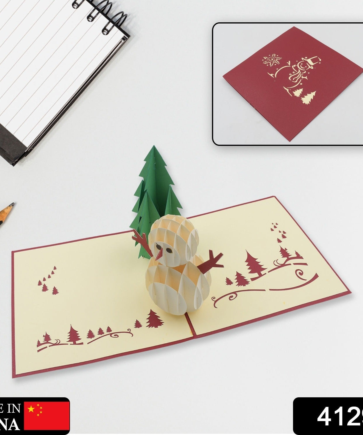 3D -Up Greeting Card (1 Pc): Birthday, Love, Christmas