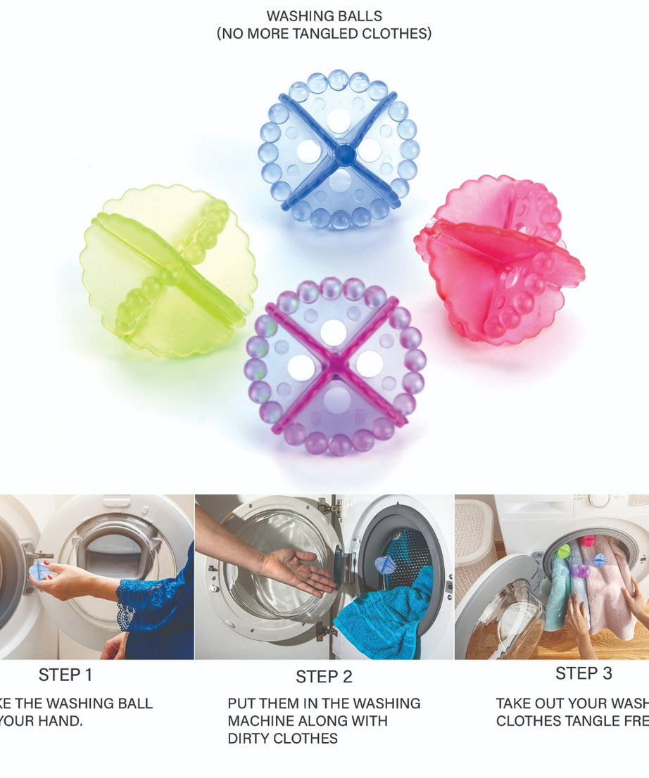 Detergent-free washing balls, 4 pack