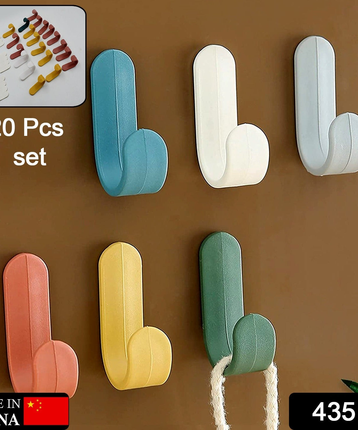Self Adhesive Wall Hooks Waterproof Adhesive Sticky Round Hooks | Hanging Capacity 1 KG Max | Multipurpose Home Storage (20 Pcs Set)