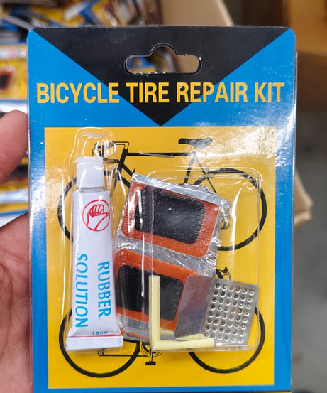 Bicycle Tire Repair Kit Puncture Repair Set with Adhesive Portable Tools (Mix Design / 1 Set)