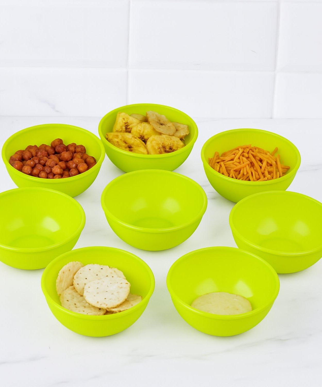 Multipurpose Small Round Plastic Bowl / Katori, Microwave Safe Reusable Lightweight Bowl, Dishwasher Safe Chutney Bowl (8 Pcs Set)