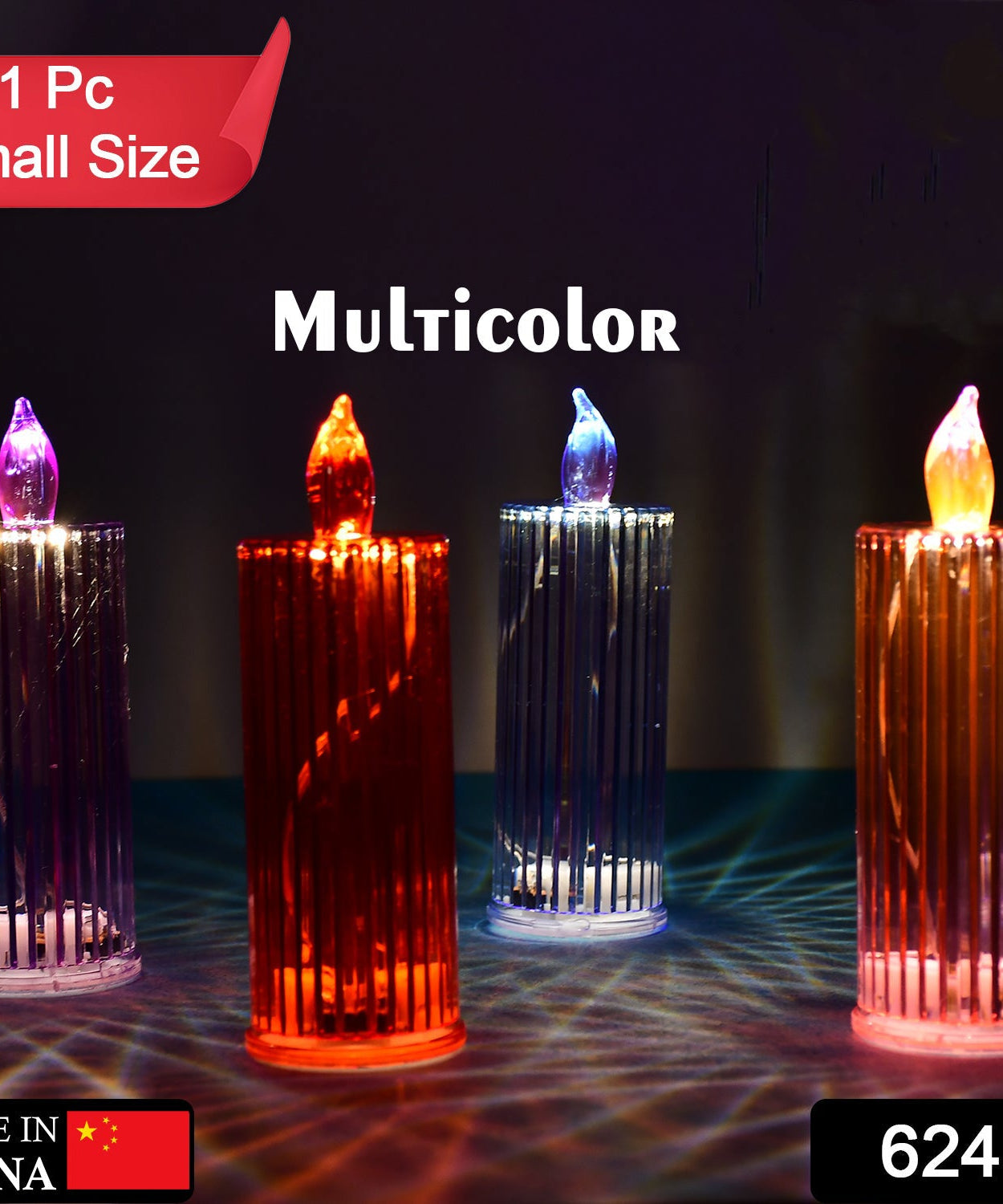 Big Simple Candles for Home Decoration, Crystal Candle Lights, Diwali (Multicolor)