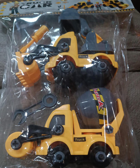 Engineering Vehicles Nut Assembly Toy – DIY Vehicle Model Set for Kids, Simulation Car Construction Toy (2 Pc Set)