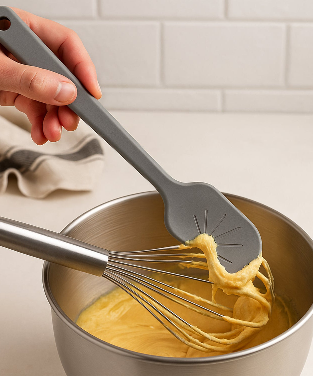 Silicon Whisk Cleaner Kitchen Tool / Whisk Scraper Tool (1Pc)