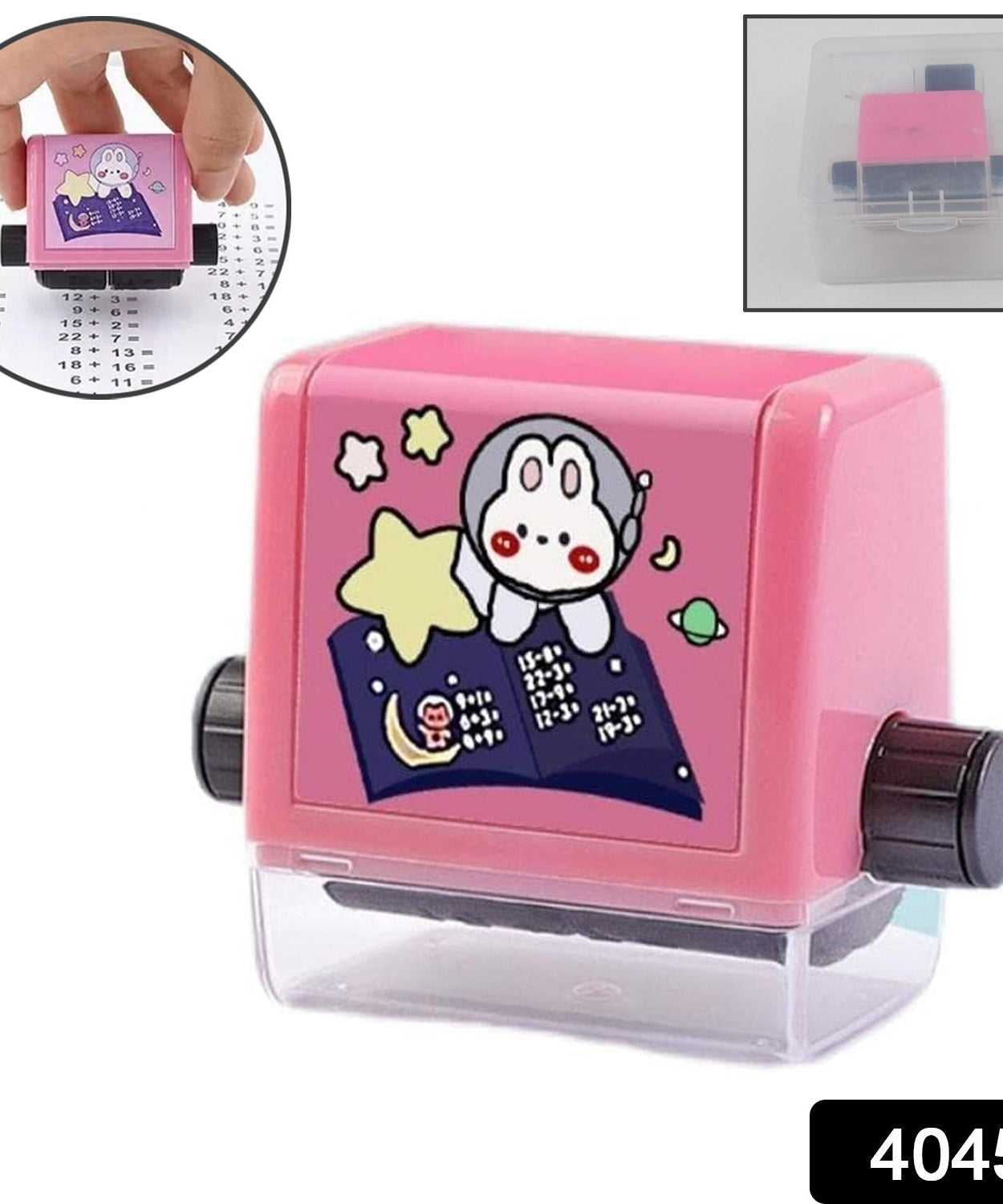 Roller stamp for teaching addition and subtraction.