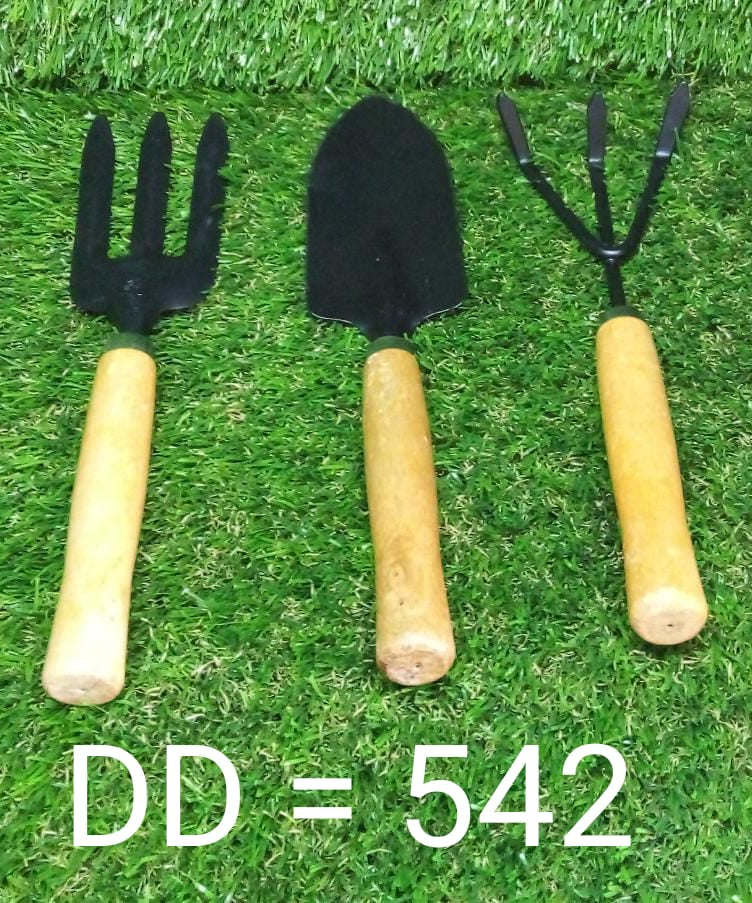 Set of hand cultivator, trowel, and fork