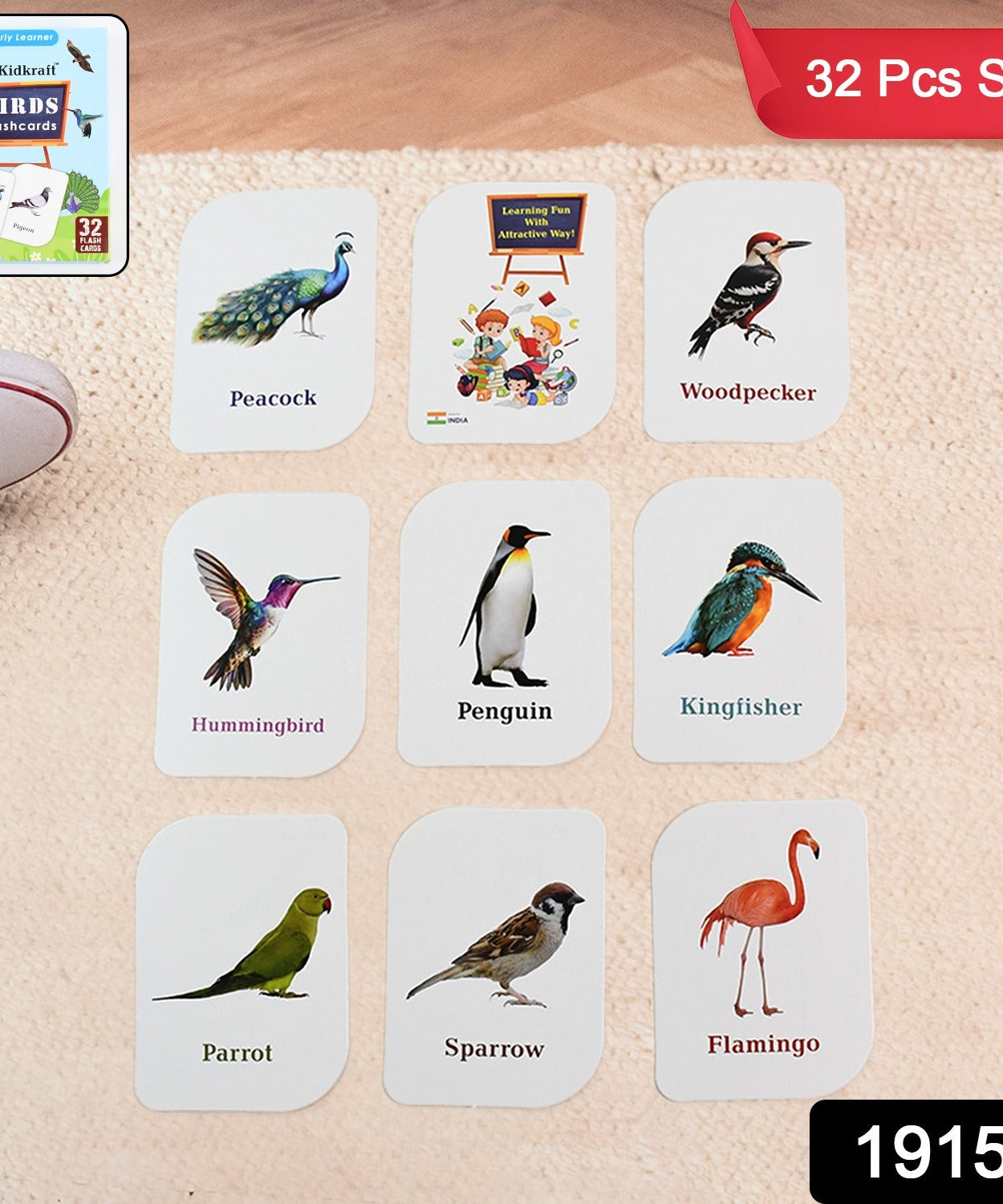 KidKraft Early Learner Educational Flashcards – 32 Birds
