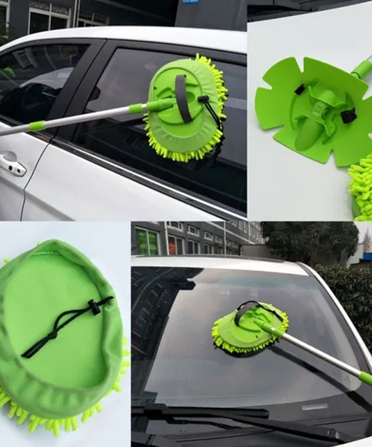 Car duster with microfiber head for home, kitchen, and office