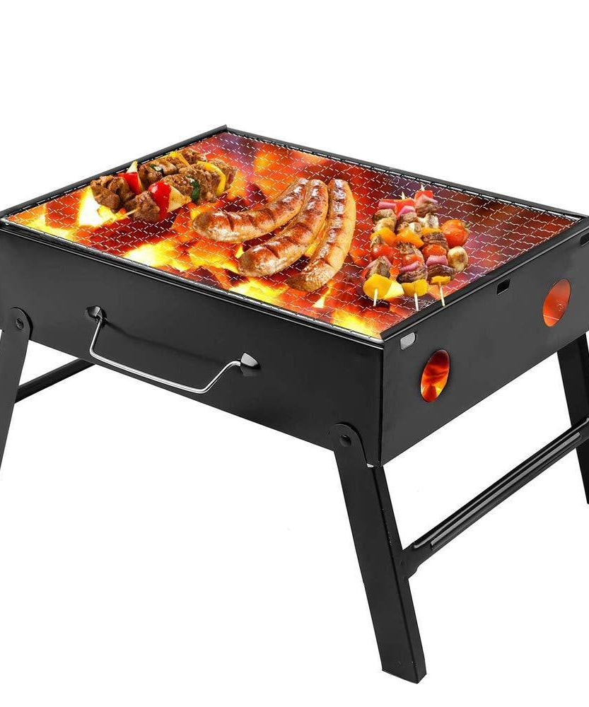 Charcoal grill oven with open grill view