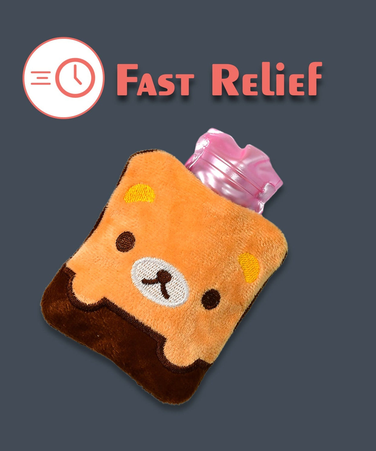 Small hot water bag with brown panda cover