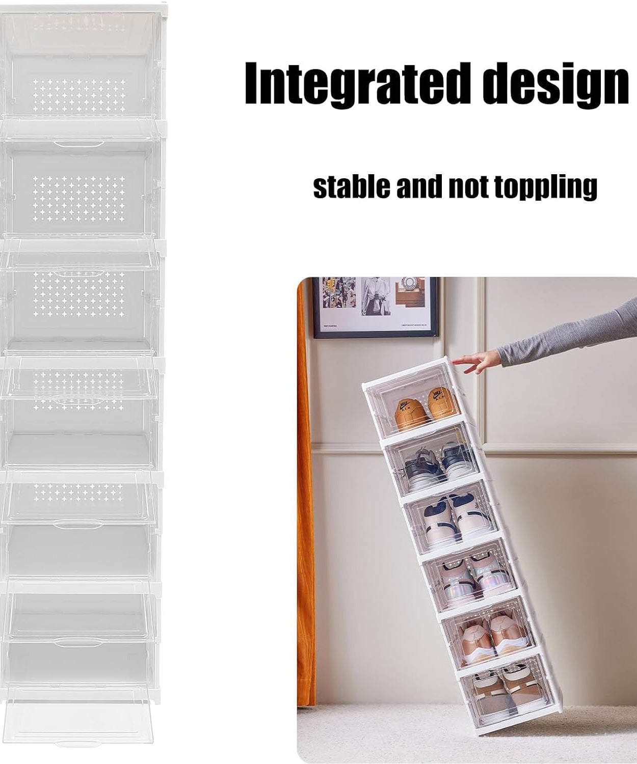 6-Layer Stackable Foldable Storage Organizer Cart for Clothes, Kitchen, Closet & Bathroom