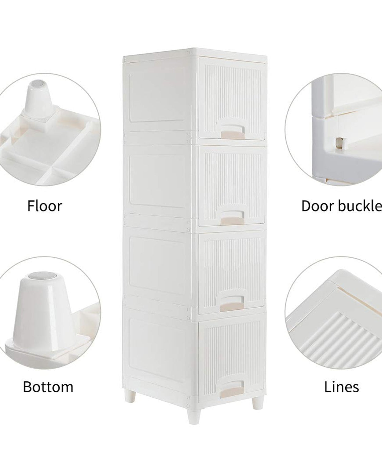 Multipurpose Storage Cabinet, Storage Solutions plastic drawers || Multi Layer Wardrobe Storage Drawers || Foldable Multipurpose Drawer Units For Kitchen, Bathroom, Bedroom, Cloth (4 Layer)