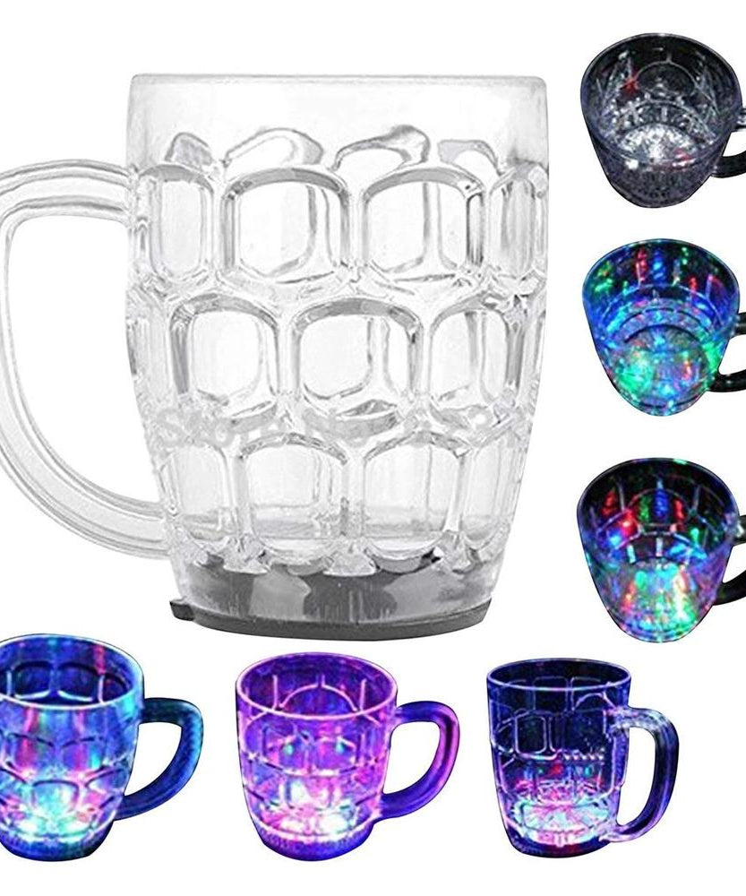 Glass cup with LED lights that change colors.